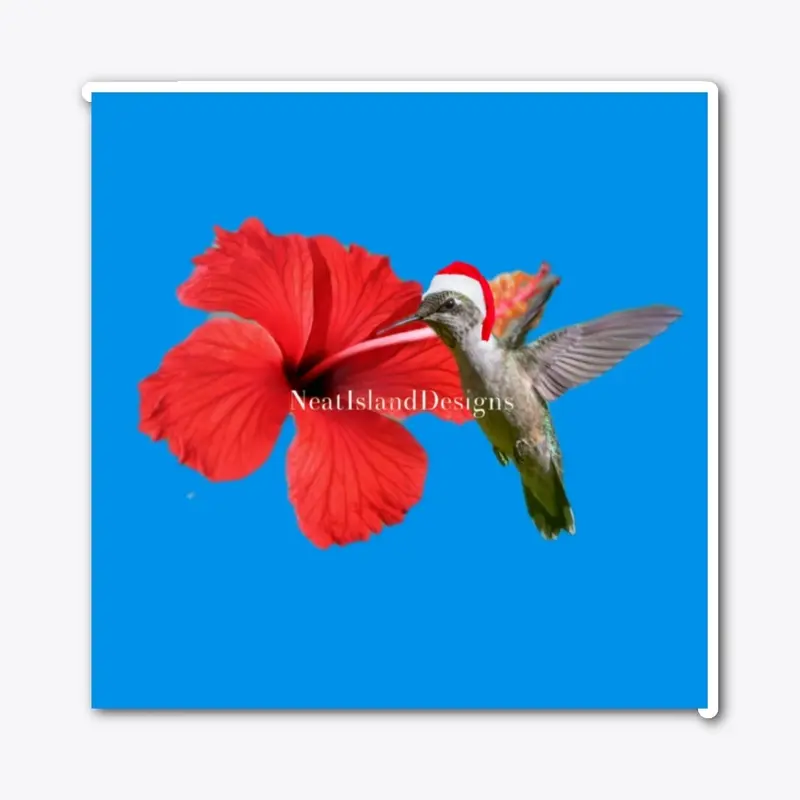 Sticker Christmas Bird Blue Color