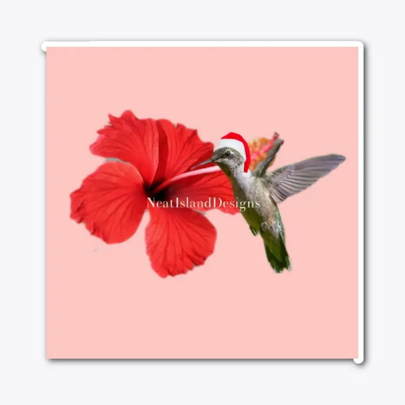 Sticker Bird Christmas Peach Color