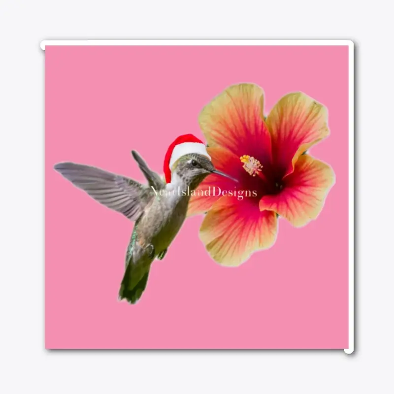 Sticker Bird Christmas Pink